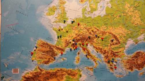 Harta piunezelor mele în Europa